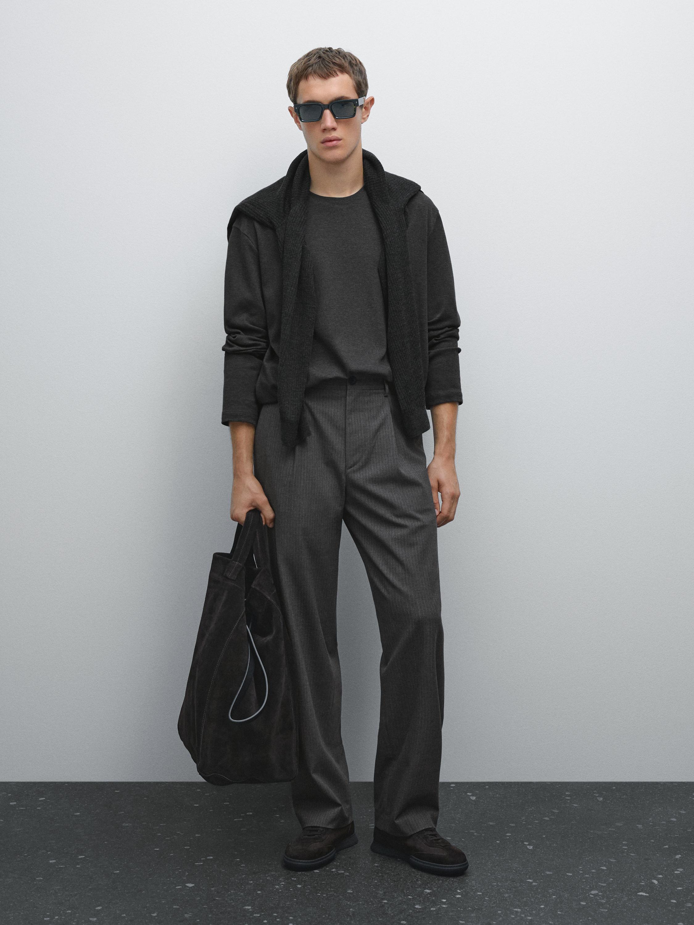 Long sleeve medium weight cotton T-shirt